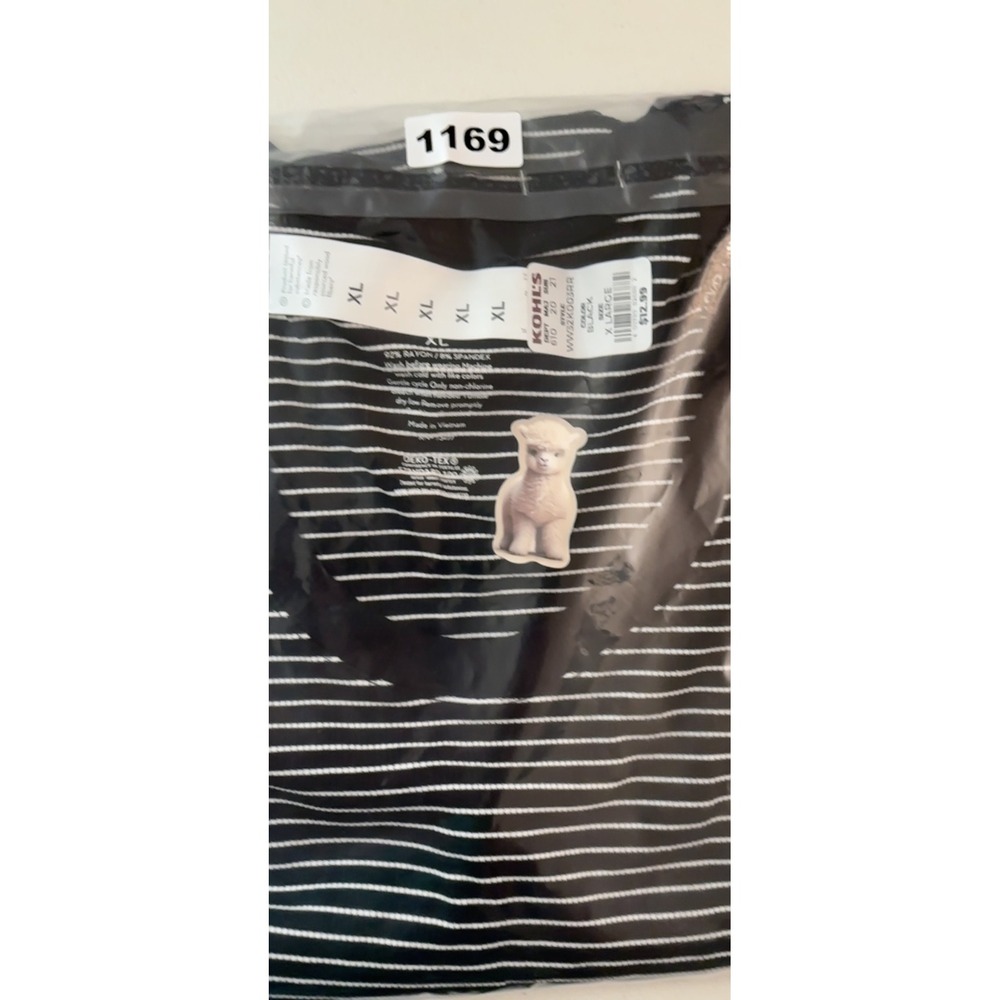 Nine West Tank Top Women XL Black New Striped Soft Spun Scoop Neck Ribbed Tank - Picture 8 of 8
